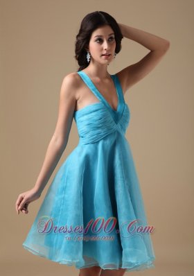 Deep V-neck Knee-length A-line Prom Dress