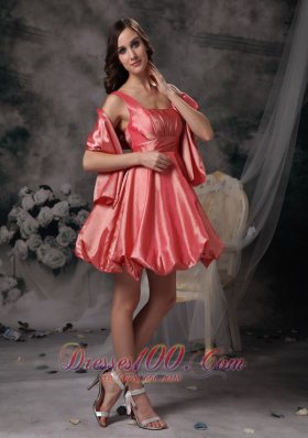 Straps Mini A-line Prom / Homecoming Dress With Shawl