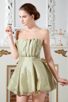Olive Green Cocktail Dress Mini With Pleating