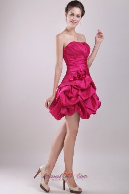 Pick-ups Mini Taffeta Hot Pink Homecoming Dress