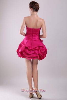 Pick-ups Mini Taffeta Hot Pink Homecoming Dress