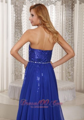 Paillette Sweetheart Royal Blue Prom Evening Dress