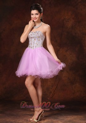 Beaded Sweetheart Lavender Short Cocktail Prom Gowns