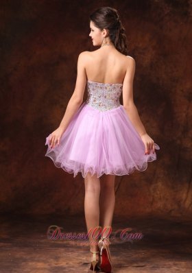 Beaded Sweetheart Lavender Short Cocktail Prom Gowns