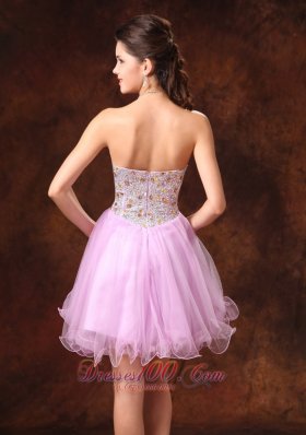 Beaded Sweetheart Lavender Short Cocktail Prom Gowns