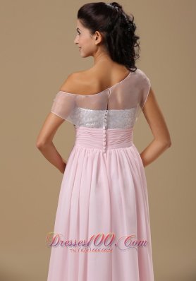 Baby Pink Chiffon Beading Prom Celebrity Dress Party