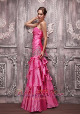 Pink Sweetheart Beading Prom Dress For Formal Evening