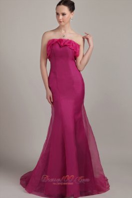 Fuchsia Mermaid Prom Homecoming Dress Strapless