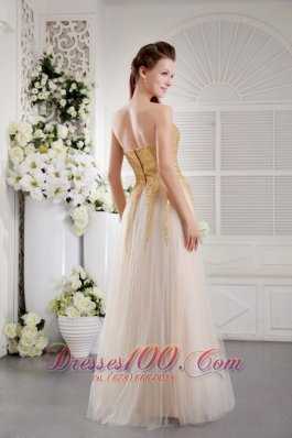 Champagne Sequins Prom Graduation Dress Sweetheart