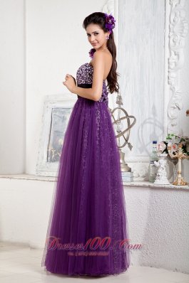 Leopard Purple Prom Evening Dress Beaded Sweetheart