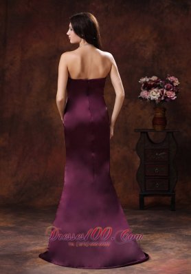 Dark Purple Beaded Mermaid Mother Of The Bride Evening Dress