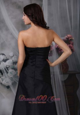 Discount Ruched Black Prom Evening Dress Satin