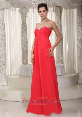 Beaded Sweetheart Red Prom Homecoming Dress For Party