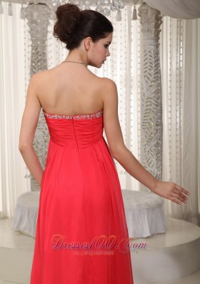 Beaded Sweetheart Red Prom Homecoming Dress For Party