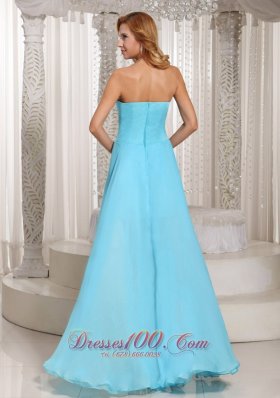 Ruch High-low Aque Blue Prom Dress For Formal Evening