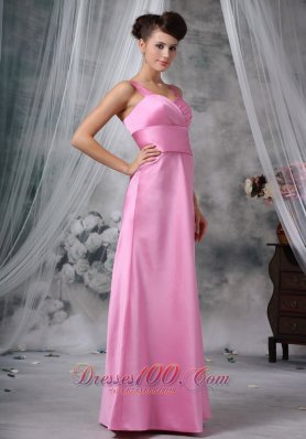 Straps Pink Bridesmaid Dresses For Prom Party Satin