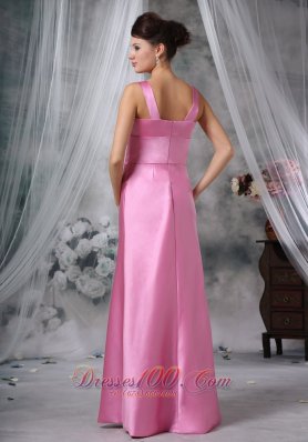 Straps Pink Bridesmaid Dresses For Prom Party Satin