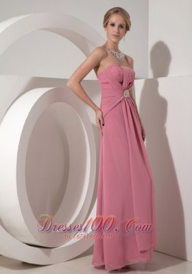 Beading Ruched Rose Mother of Bride Dress Chiffon