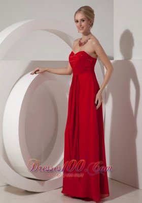 Wine Red Bridesmaid Dress Beading Sweetheart Prom