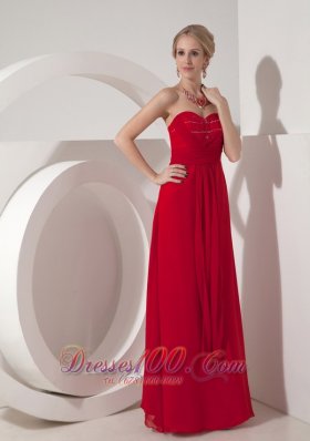 Wine Red Bridesmaid Dress Beading Sweetheart Prom