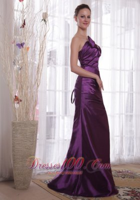 Pleats Purple Prom Evening Dress Sweetheart Taffeta