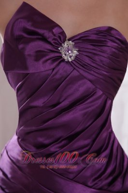 Pleats Purple Prom Evening Dress Sweetheart Taffeta