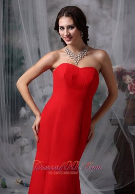 Red Evening Dress For Prom Sweetheart Chiffon