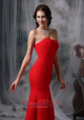 Red Evening Dress For Prom Sweetheart Chiffon