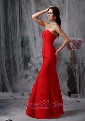 Red Evening Dress For Prom Sweetheart Chiffon