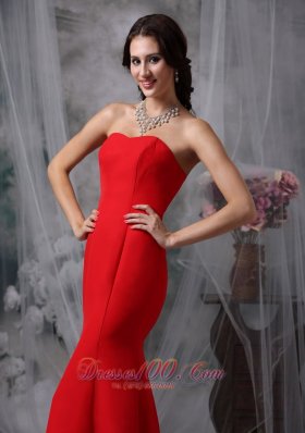 Red Evening Dress For Prom Sweetheart Chiffon