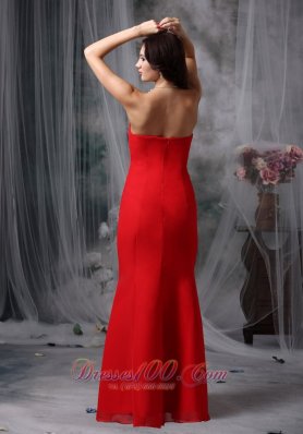 Red Evening Dress For Prom Sweetheart Chiffon