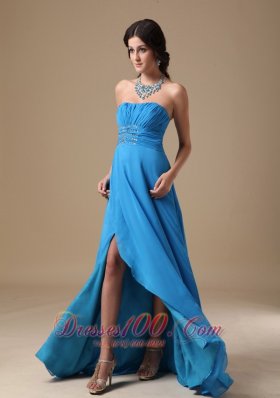 Ruch Sky Blue Prom Evening Dress Beading Chiffon