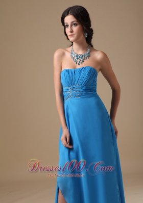 Ruch Sky Blue Prom Evening Dress Beading Chiffon