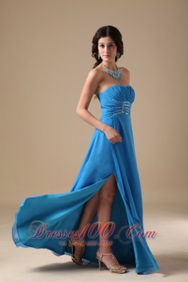 Ruch Sky Blue Prom Evening Dress Beading Chiffon