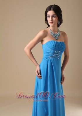 Ruch Sky Blue Prom Evening Dress Beading Chiffon