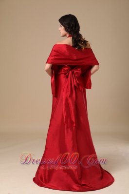 Halter Ruched Wine Red Mother of the Bride Dress