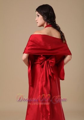 Halter Ruched Wine Red Mother of the Bride Dress