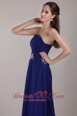 Sequins Peacock Blue Prom Celebrity Dress Chiffon