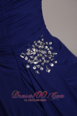 Sequins Peacock Blue Prom Celebrity Dress Chiffon