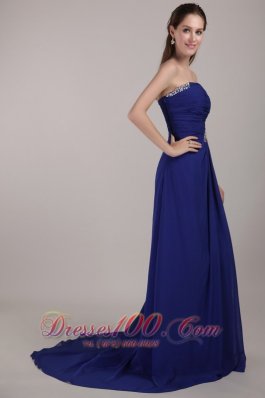 Sequins Peacock Blue Prom Celebrity Dress Chiffon