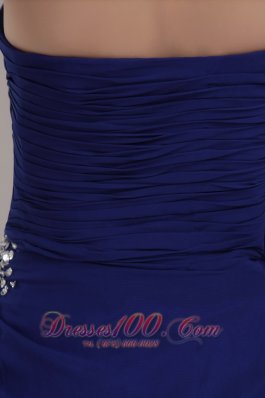 Sequins Peacock Blue Prom Celebrity Dress Chiffon