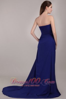 Sequins Peacock Blue Prom Celebrity Dress Chiffon