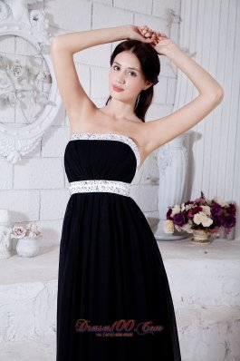 Black and White Prom Evening Dress Beading Train