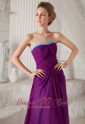 Eggplant Purple Ruched Prom Evening Dress Brush