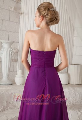 Eggplant Purple Ruched Prom Evening Dress Brush