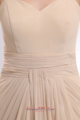 Ruched Straps Champagne Prom Homecoming Dress Chiffon