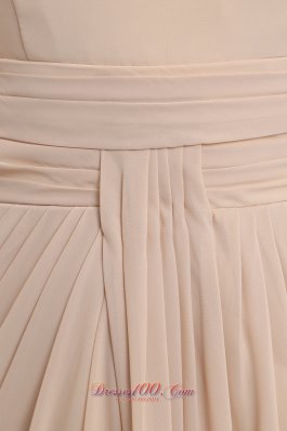 Ruched Straps Champagne Prom Homecoming Dress Chiffon