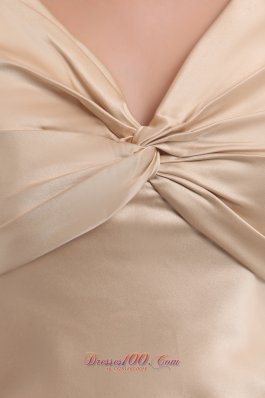 Champagne Straps Ruched Homecoming Prom Dress Satin