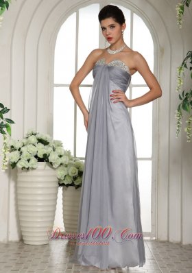 Custom Made Gray Beaded Ruch Prom Celebrity Dress