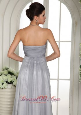 Custom Made Gray Beaded Ruch Prom Celebrity Dress